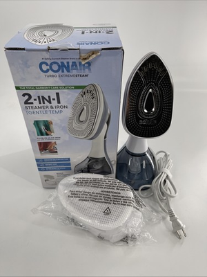 #ad Conair Turbo Extreme Steam 2 in 1 Steamer amp; Iron With Gentle Temp White $24.99