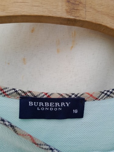 Vintage Burberry Dress Girls 16 100% Cotton Pique Embroidered Logo Made in Spain - Picture 5 of 11