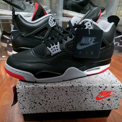 Air Jordan 4 Reimagined Retro Men's Size 14 Black/Fire Red-Cement Grey BRED