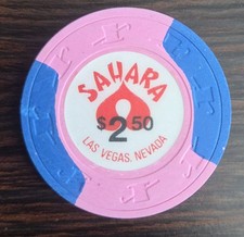 $2.50 Sahara Casino Las Vegas, LV (SCV) Casino Chip 1986 Issue