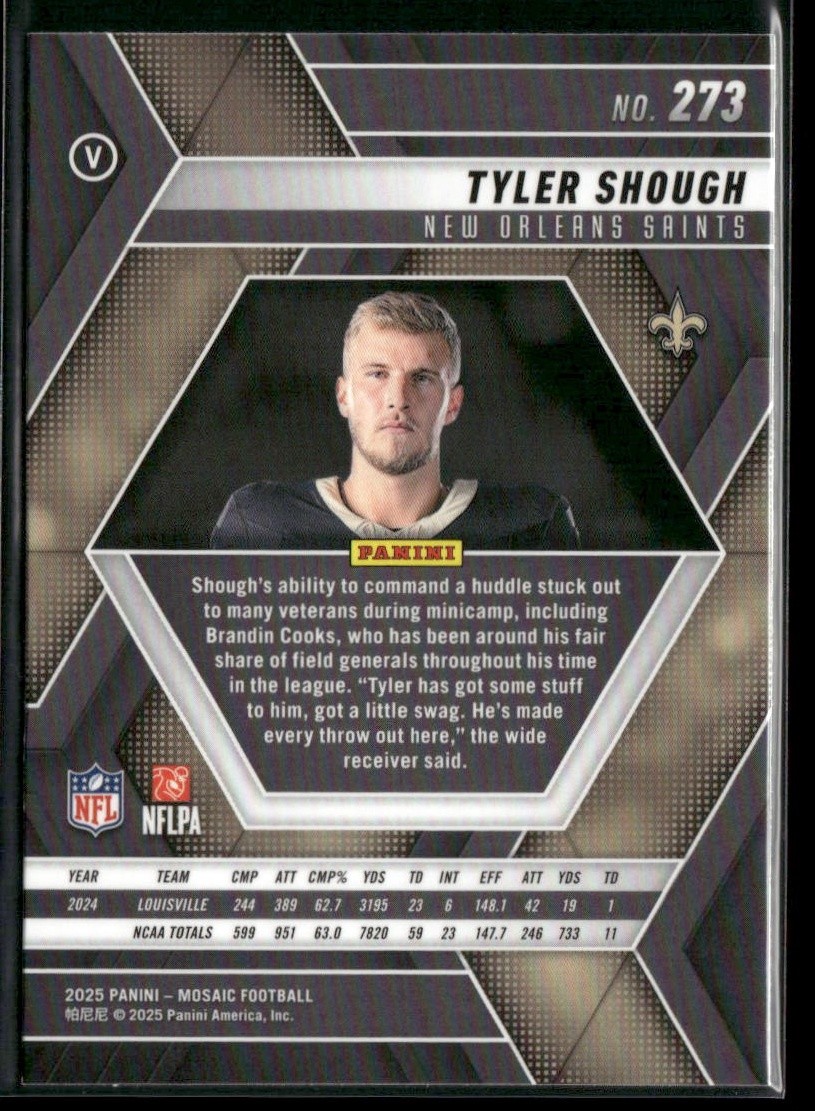 Tyler Shough 2025 Panini Mosaic #273 RC | eBay