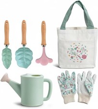 6PCS Kids Gardening Tool Set Kids Garden Toys with Tote Bag Gloves Watering Can