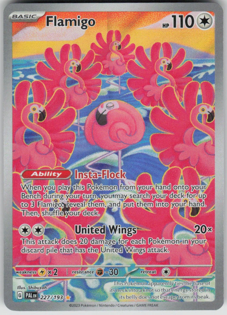 Pokemon Flamigo Holo Illustration Rare SV02: Paldea Evolved 227/193 NM