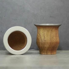 Camionero Wooden Mate Gourd With Stainless Steel Ring. Handcrafted, Gaucho, Gift