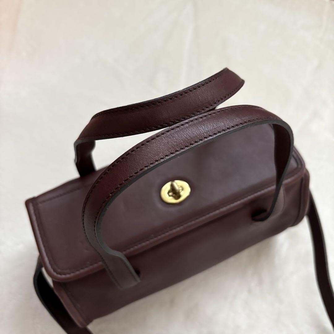 Old Coach Geometric Roll Bag Brown 2way Shoulder Bag Hand