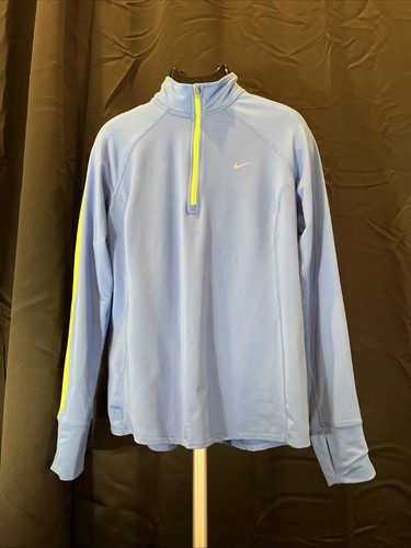 Nike Running Blue/green Women's 1/2 Zip Pullover Top 546062-402 Sz XL