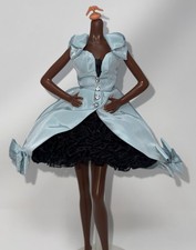 Barbie Silkstone Fashion Model Doll 3 Petticoat Perfection Outfit Blue Dress