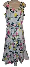 RSVP by Talbots Lined Sleeveless Dress White Multicolor Floral Size 10