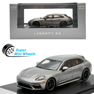 Liberty64 1:64 Porsche Panamera Turbo S e-Hybrid Gray and Accessories