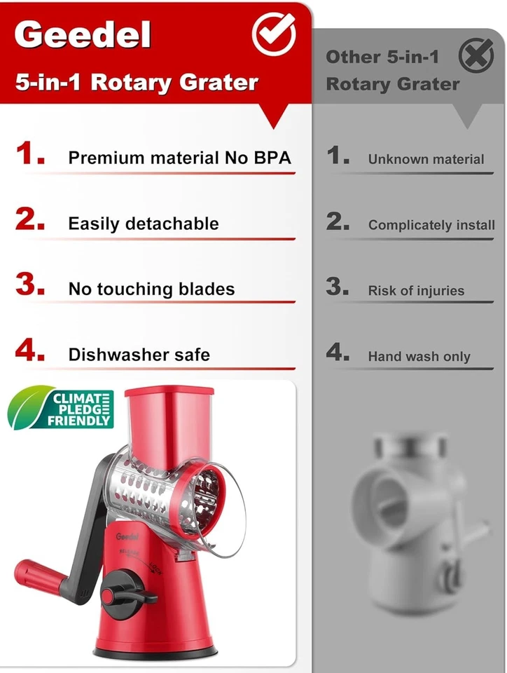 Trituradora de queso multiusos con mango - Cortadora de verduras Foto 4 de 4