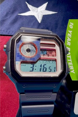 Modified USA Casio AE-1200. Cheer on our athletes with this watch.      