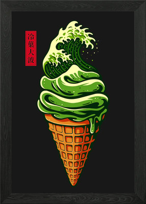 Matcha Welle Eistüte gerahmtes Wandbild Poster Leinwanddruck Bild