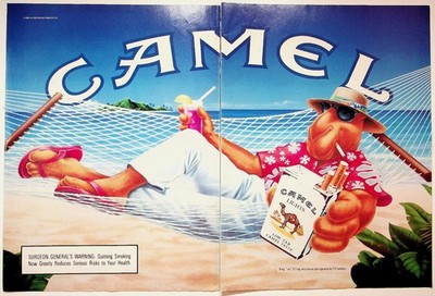 CAMEL Joe Camel Tropical Beach 1990 Vintage Magazine Print Ad Tobacco