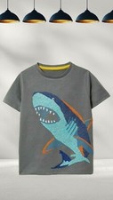 Ex Mini Boden Boy's Underwater Superstitch T-Shirt in Grey Marl (A Bit Defect)