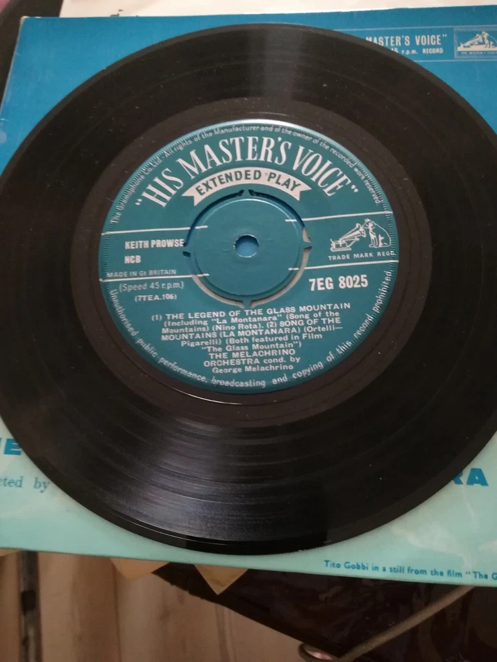 GREAT FILM THEMES MELACHRINO ORCHESTRA THE GLASS MOUNTAIN EP 45RPM 7"EASY LISTEN - Image 3 of 4