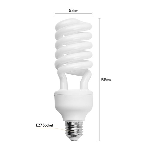 Andoer Spiral Fluorescent Light 45W 5500K Daylight E27 Socket Energy D5G5 - Picture 2 of 8