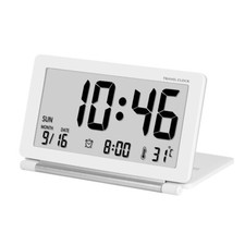 Folding LCD Digital Alarm Clock Ultra-thin Travel Clock Date Temperature Display