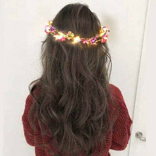 10-50pcs LED Light Up Flower Floral Headband Crown Garland Xmas Wedding UK - Picture 7 of 15