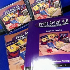 Print Artist 4.0 Platinum CD ROM - Sierra Home Graphic Design Clip Art NOS /133