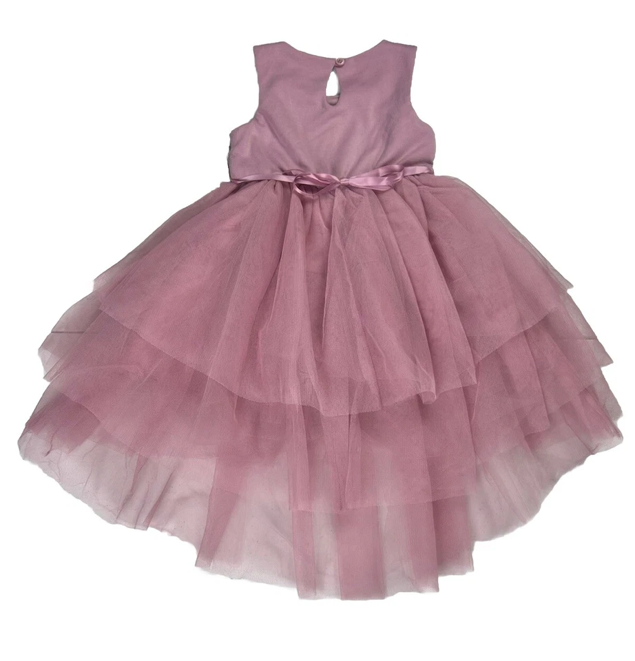 Vestido Rosa y Violeta Bebé Niñas Talla 2 Conjunto Rosa Lentejuelas Encaje en Niveles Vestido Nuevo con Etiquetas Foto 2 de 4