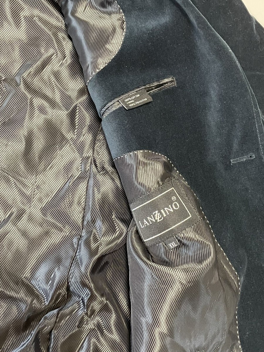 Men's Jacket LANZINO size XXL (2XL) green velvet detailed Men's Jacket LANZINO size XXL (2XL) green velvet detailed