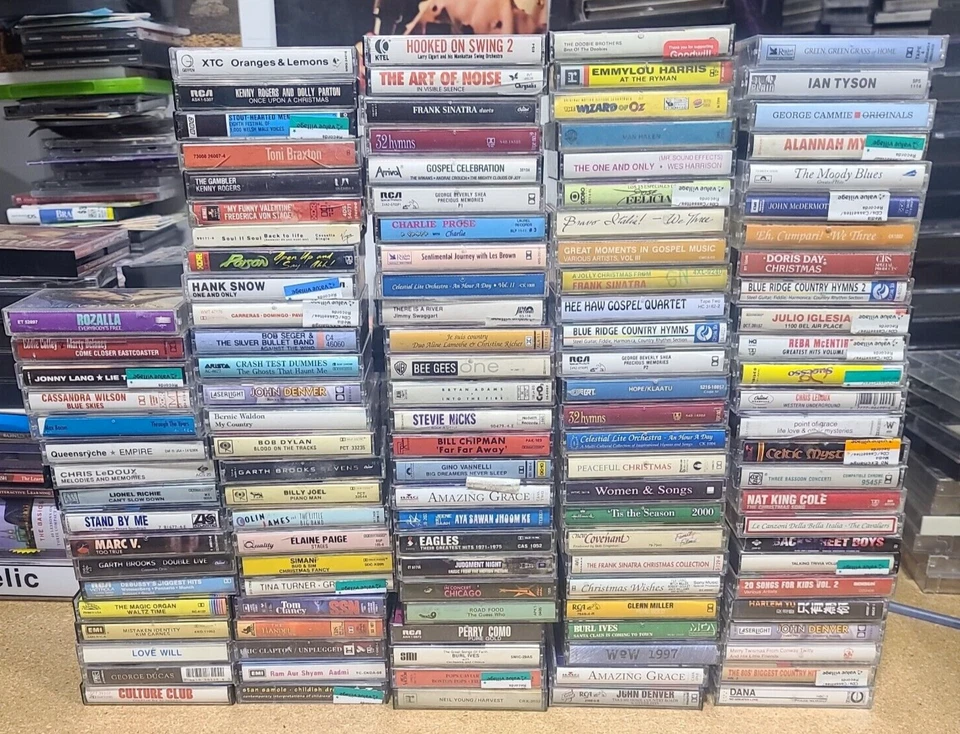 100+ Cassete tapes lot wholesale bulk Various artists assorted rock pop jazz Foto 2 de 4
