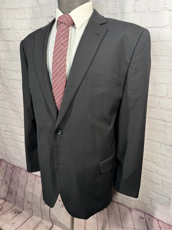 BEN SHERMAN Hombres Negro Lana REG FIT 2 Botones Traje Deporte Abrigo Blazer Chaqueta 48R Foto 2 de 4