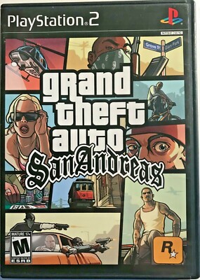 Grand Theft Auto: San Andreas (PlayStation 2, 2004): COMPLETE WITH MAP/POSTER