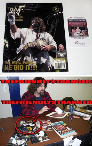 Mick Foley signed "MANKIND CHAMPION" WWF Magazine EXACT PROOF wwe aew JSA COA