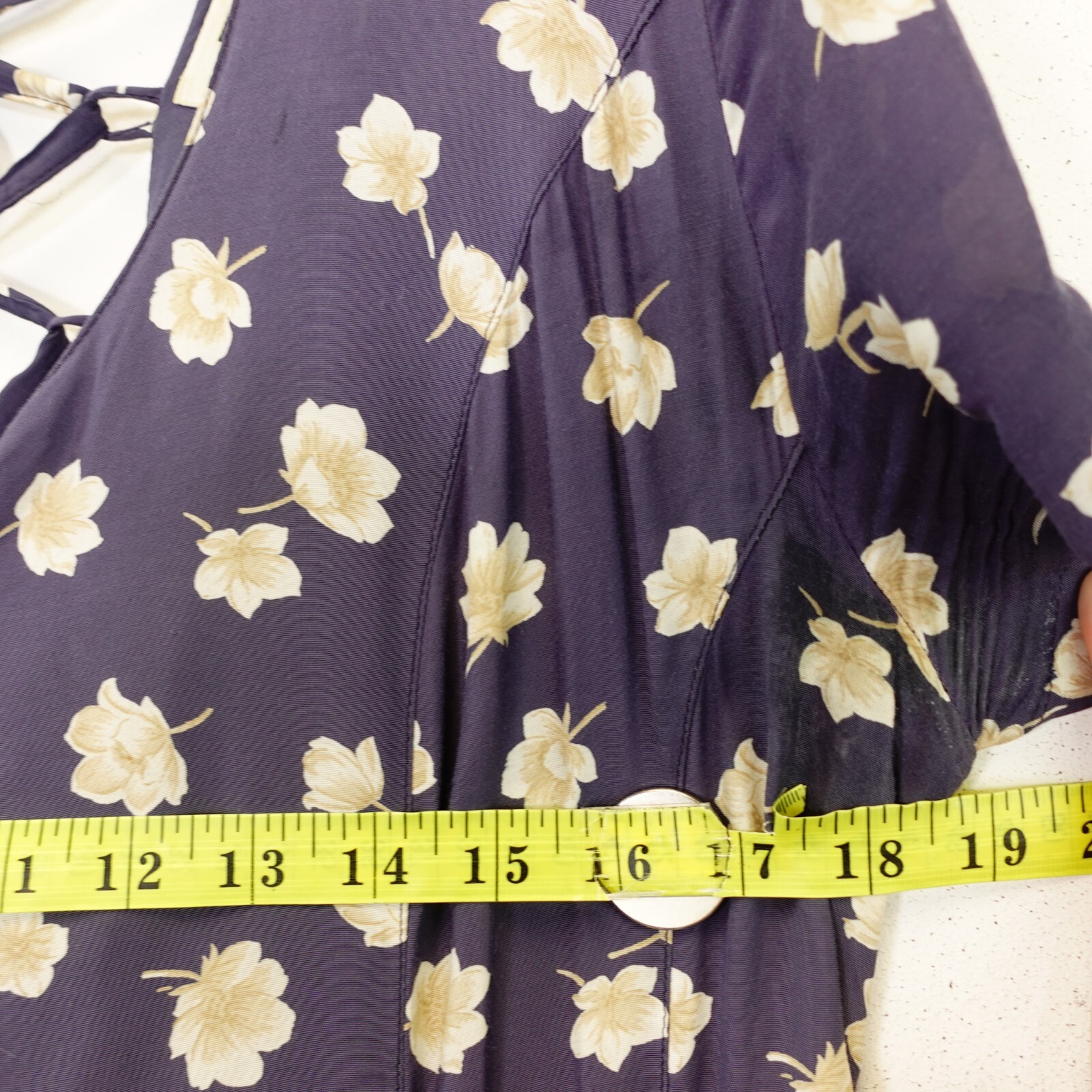 P.S. COMPANY Purple Ivory Midi Dress 21 SMALL Short S… Gem