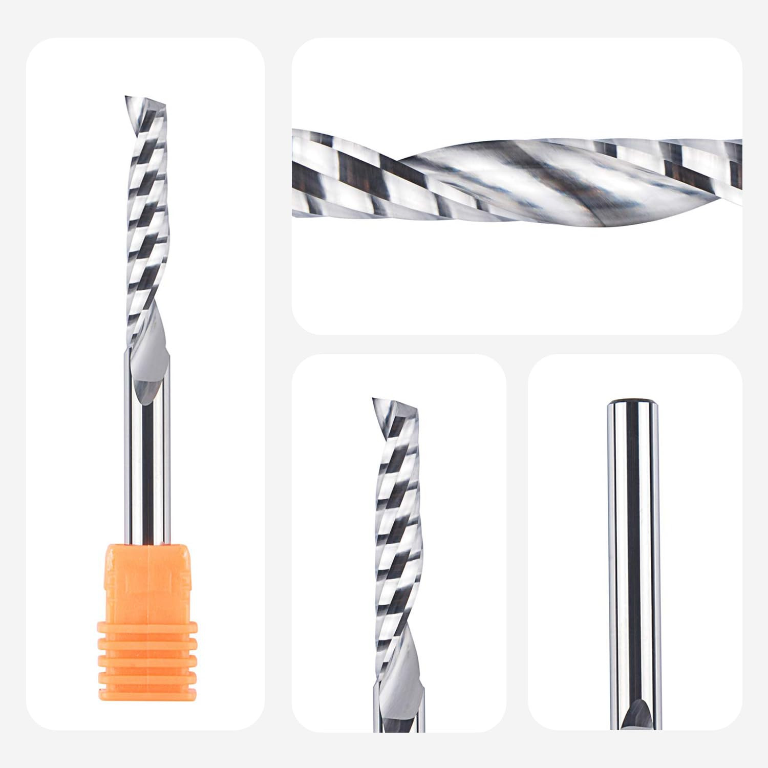 Fraise défonceuse hélicoïdale 6mm finitions sans bavure mèche CNC mono-dent - 3
