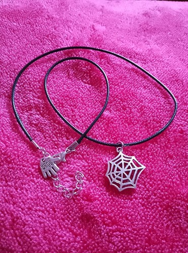 Halloween Spider Web Pendant On Black Cord. New. - Picture 3 of 3