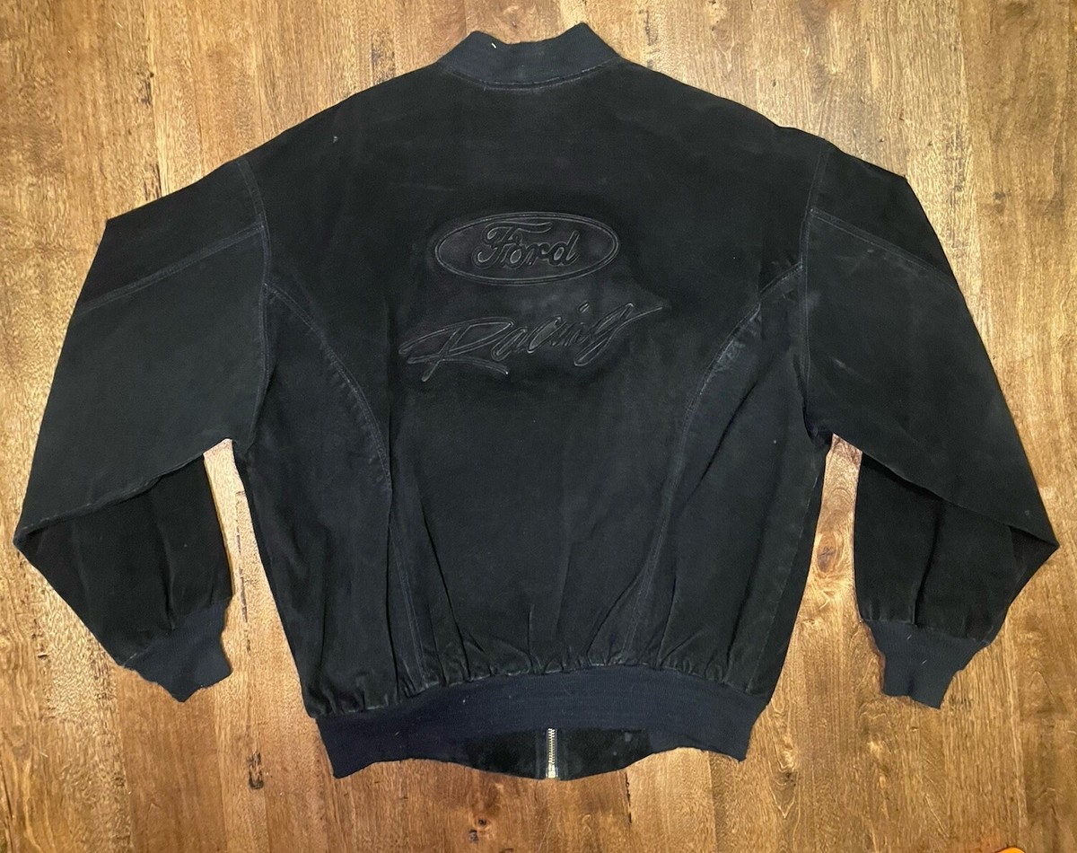 Vintage 90's Ford Racing Suede Leather Employee Bomber Jacket Made