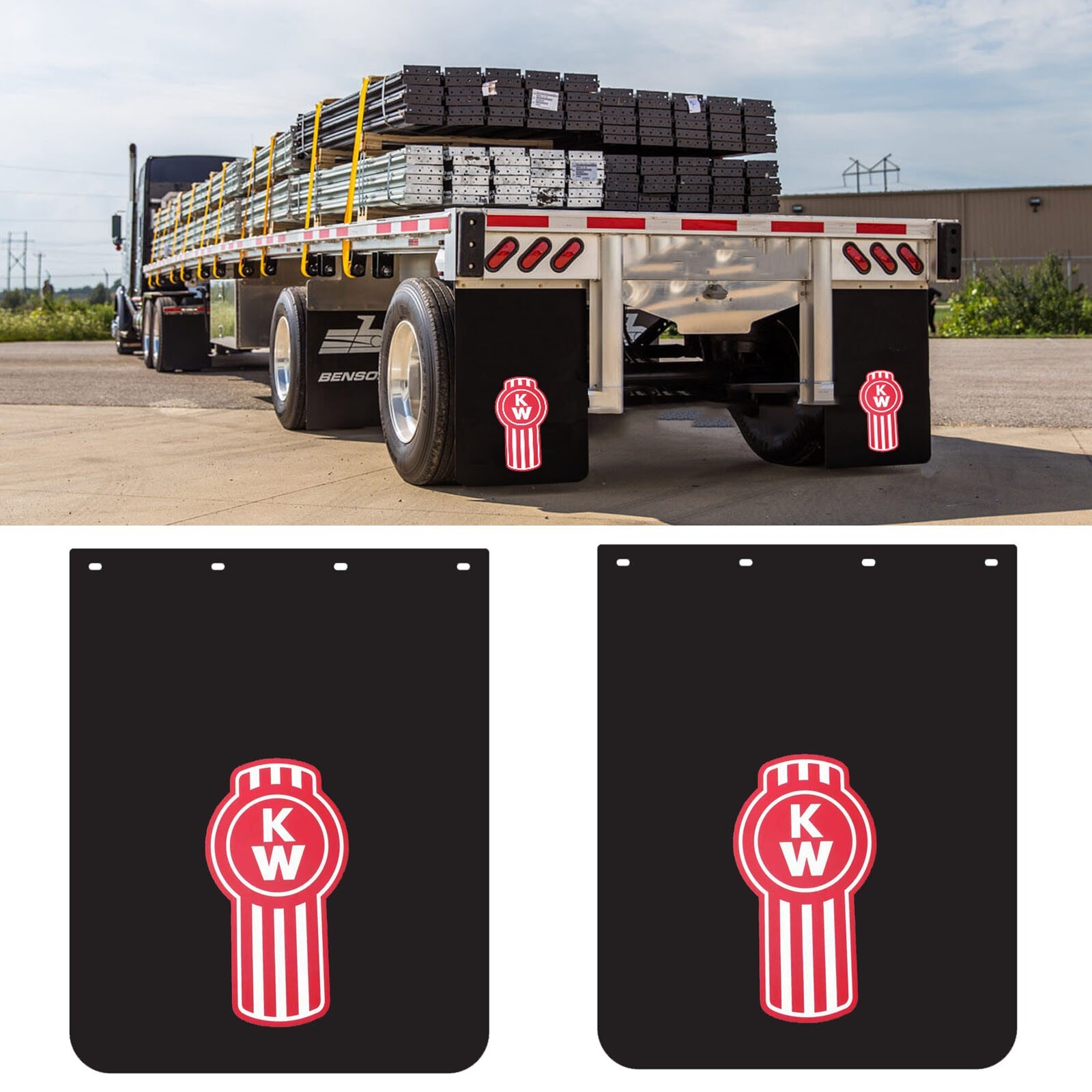 24x30 Heavy-Duty PVC Polymer Semi Truck Mud Flaps 1 Pair Tractor Trailer