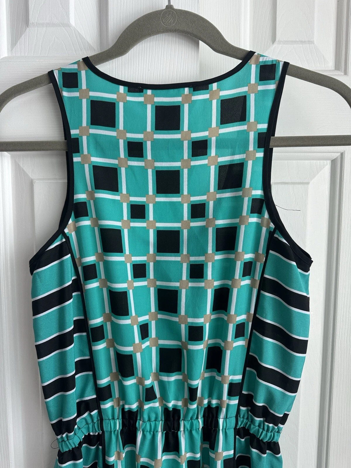 Maxi abito estivo leggero Michael Kors MK blu nero a righe extra small XS