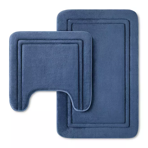 Member's Mark QuickDry Memory Foam Bath Mat Contour Set20"x 20" Washed