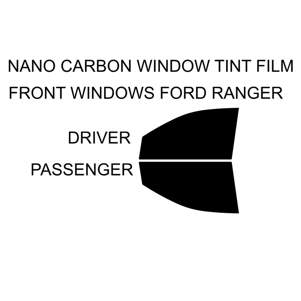 Kit de tinte precortado nano película de carbono para ventanas delanteras Ford Ranger 2017-2023 Foto 2 de 4