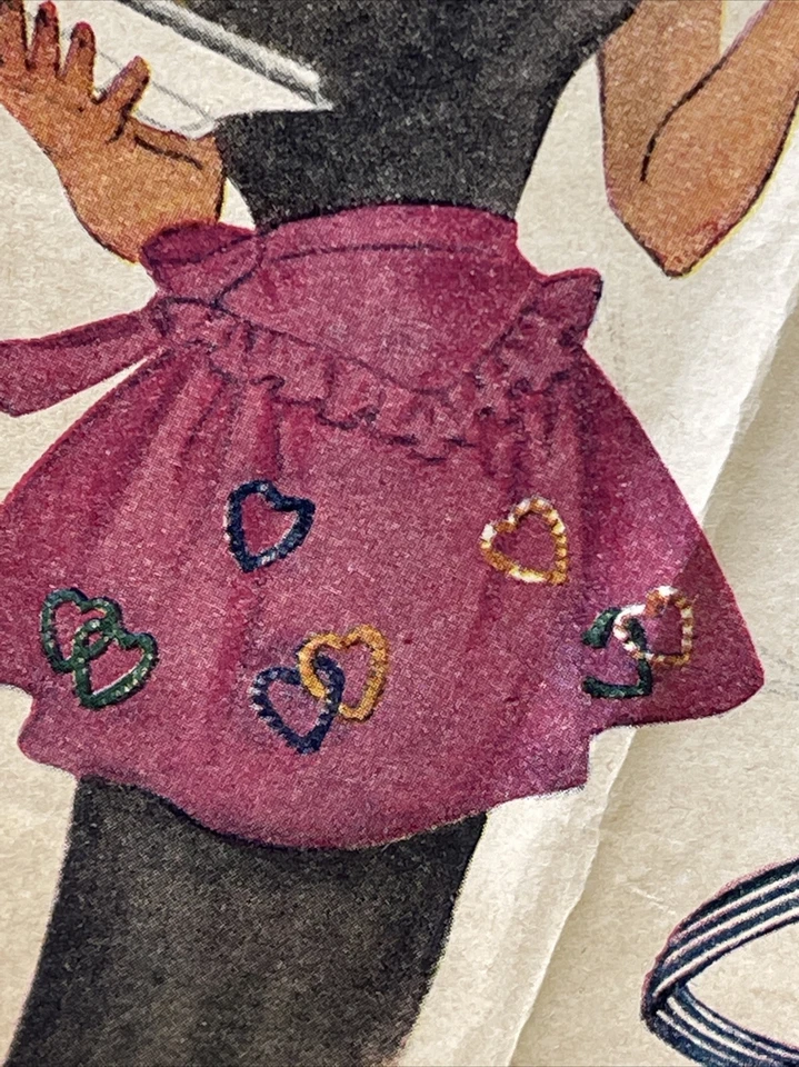 Vintage 1946 McCall’s 1278 Half Apron 3 Styles Heart Appliqué Transfer Sequins - Image 2 of 4