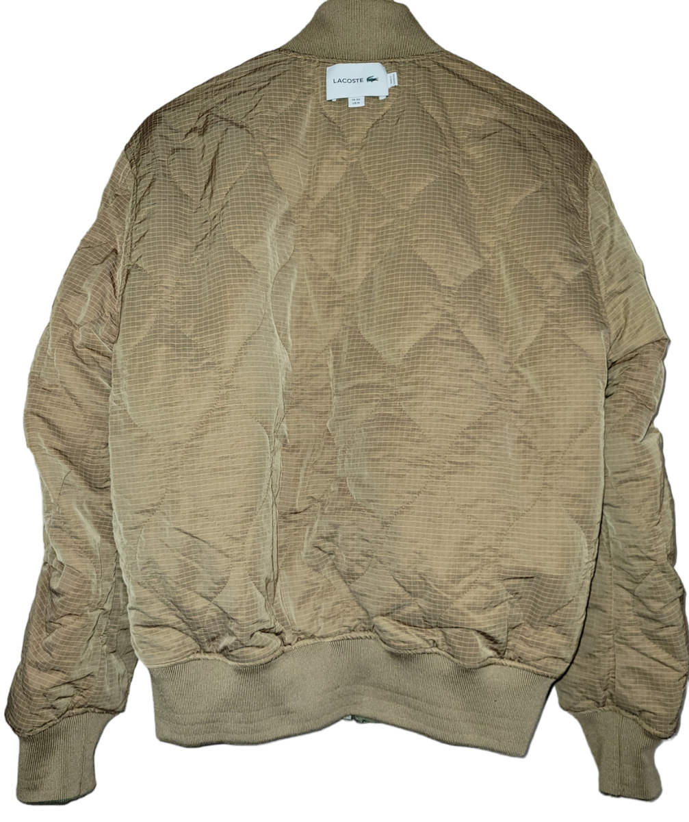 【kkk】LACOSTE MA1 LACOSTE Men's KhakiGrn Polyamide ReversibleBomber Flyer Jacket US