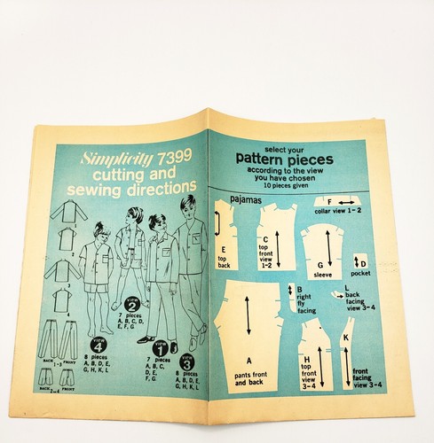 1960's SIMPLICITY Sewing Pattern #7399 Boys PAJAMAS PJ's Size 14 UNCUT FF - Picture 4 of 6