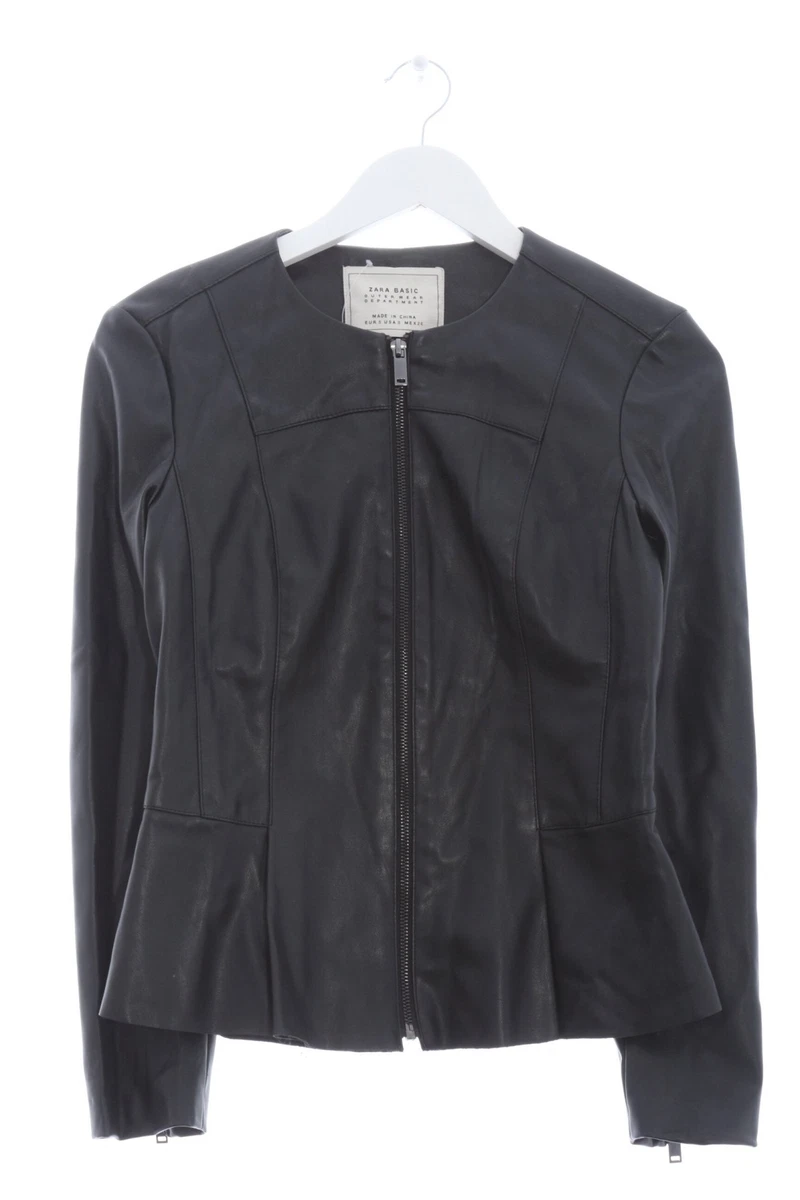 ZARA Giacca in ecopelle Donna Taglia IT 40 nero stile casual eBay