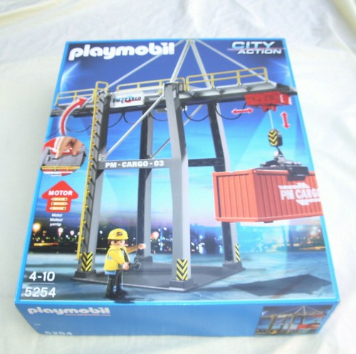 Lot Playmobil Grande Grue Portuaire 5254 – Cargo, Chargement, Avec Piles, Rare