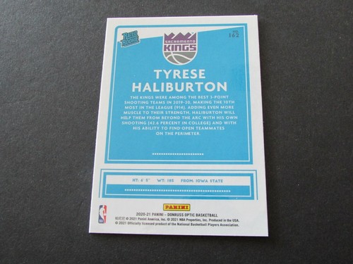 2020-21 Optic Tyrese Haliburton Rated Rookie Card #162 - Imagen 2 de 2