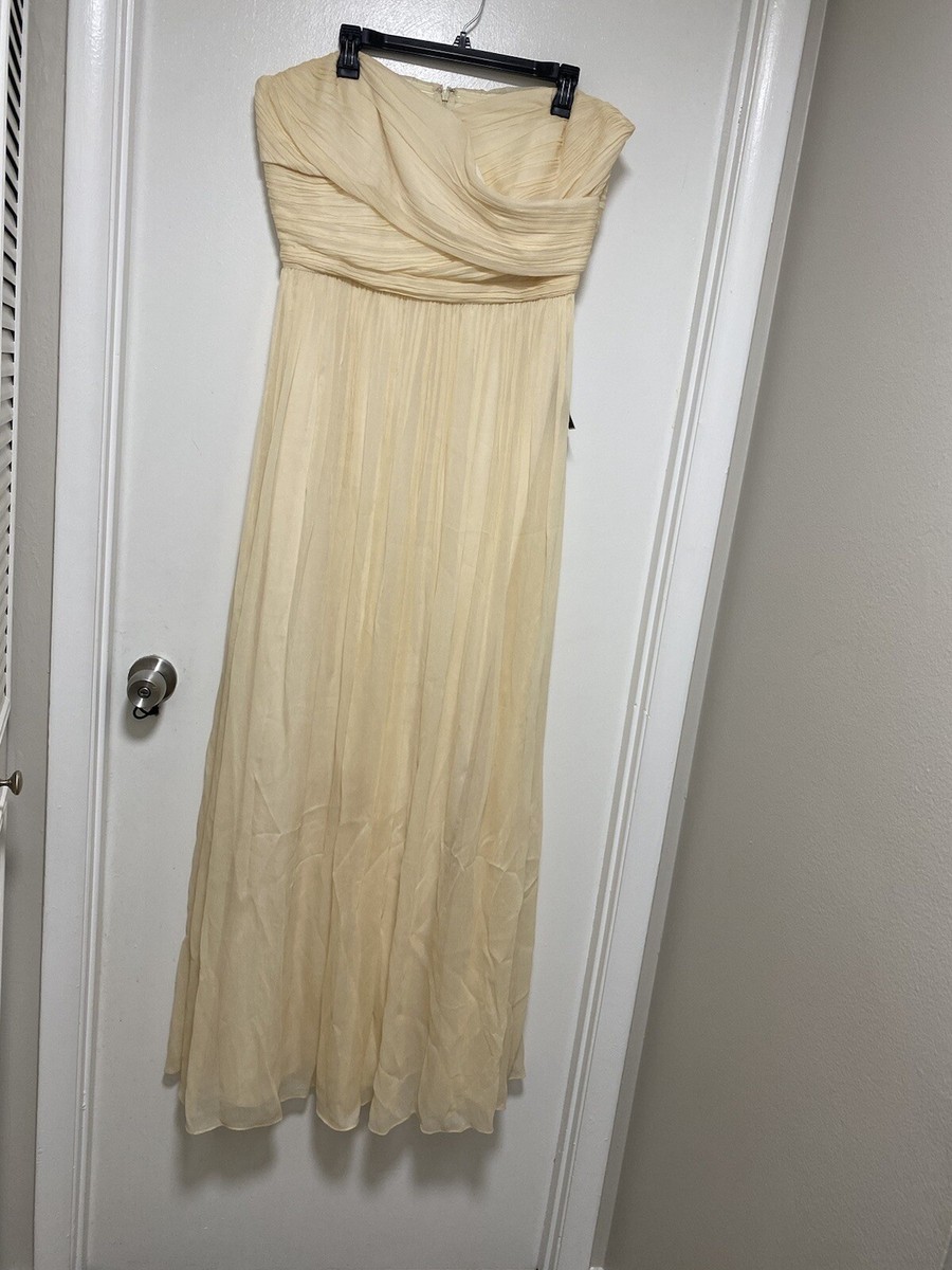 J.Crew Arabelle Long Strapless Dress Gown Silk Chiffon #41367 Champagne 18  New | eBay