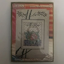 FOR YOU DEAR FRIEND cross stitch kit GREETING CARD Design Works Craft TEAPOT NIP