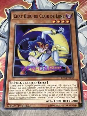 Yu Gi Oh Karte MONDLICHTBLAUE KATZE LED4-FR050x2