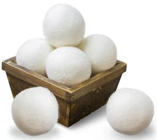 SnugPad Wool Dryer Balls Natural Fabric Softener 100% Organic, 6-Pack