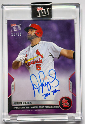 ALBERT PUJOLS SIGNED & INSCRIBED 700th CAREER HOMERUN TOPPS ALBERT PUJOLS SIGNED & INSCRIBED 700th CAREER HOMERUN TOPPS