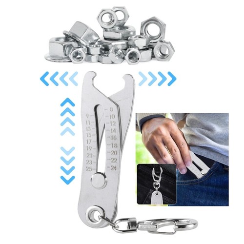 Precise Thread Size Checker Keychain Bolt Size Finders Keychain Thread Gauges - Picture 3 of 8