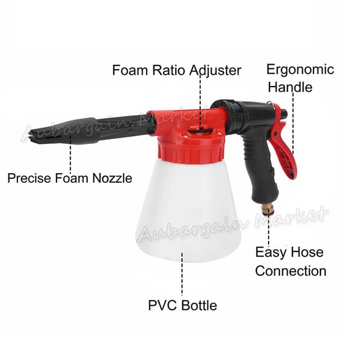 1L Snow Foam Lance Cannon Bottle Soap Gun Sprayer Hose For Car Pressure Washer - Picture 9 of 9